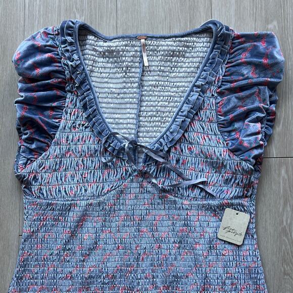 Free People McKenna Velvet Dress Large Boho NWT - Picture 5 of 16